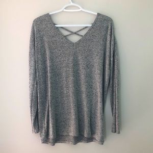Garage S long sleeve cross back tee